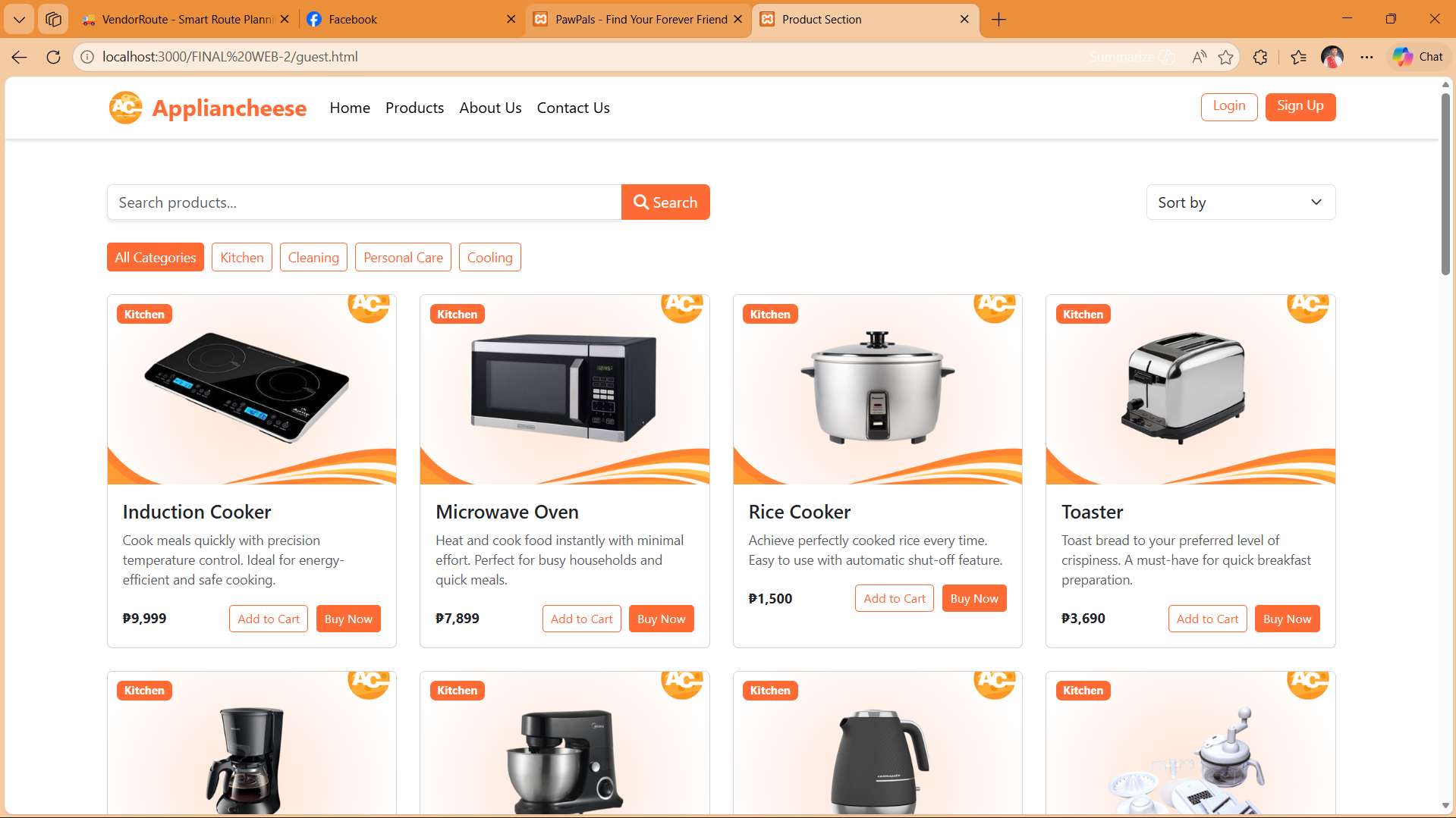 Appliancheese E-Commerce Website